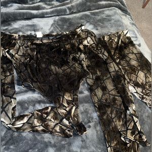 2 Piece brown legging set, with body suit